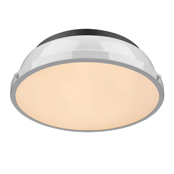 Duncan Black and White 14-Inch Two-Light Flush Mount, image 2